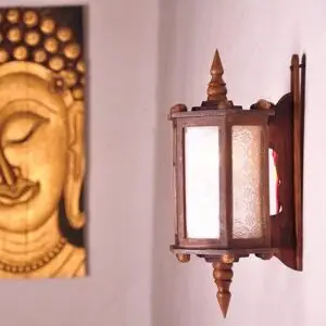 Hand-Carved Teakwood Thai Lamp